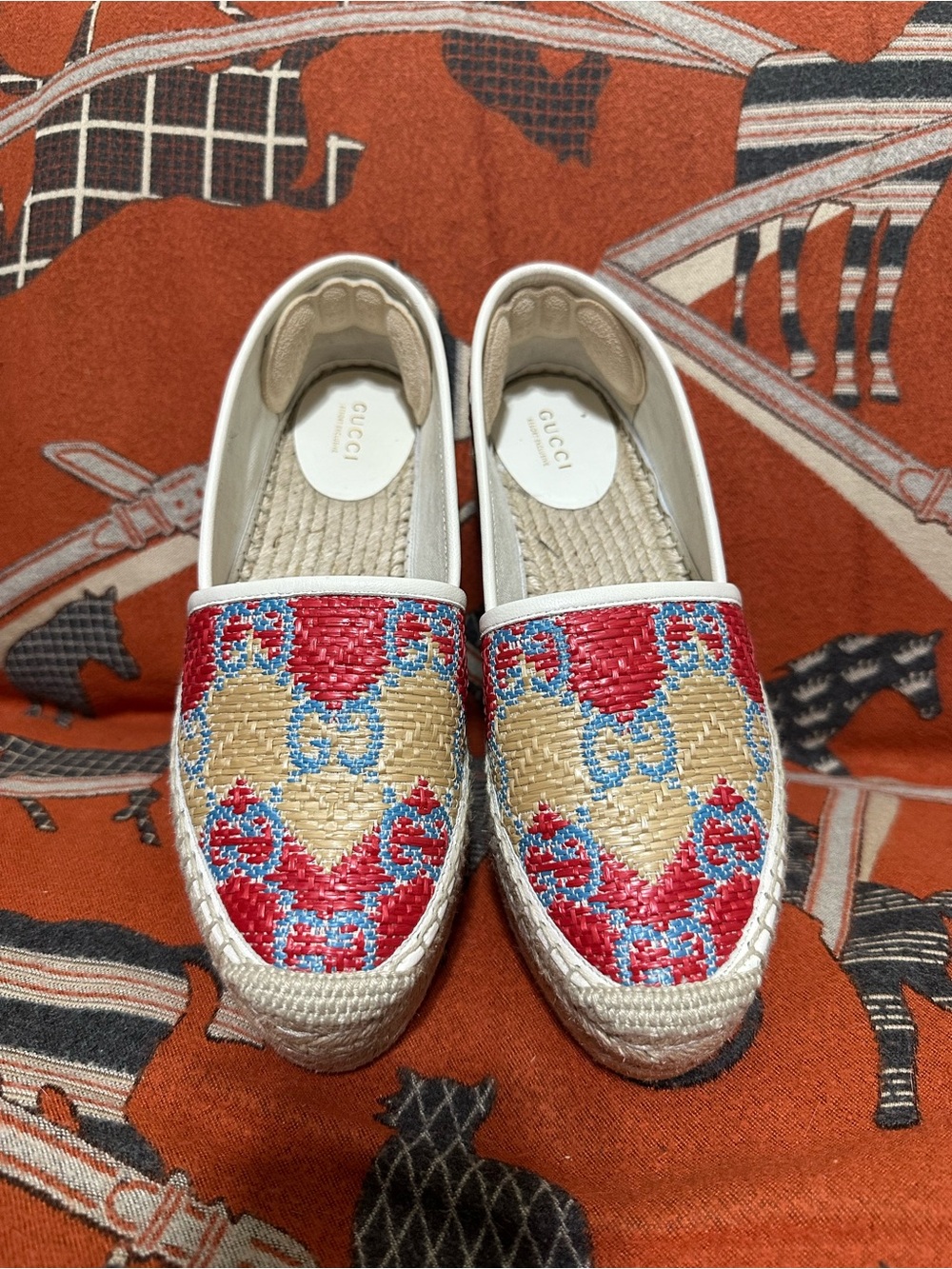 GUCCI ❤️🌟 GG MONOGRAM WOVEN ESPADRILLES SIZE 37⭐️